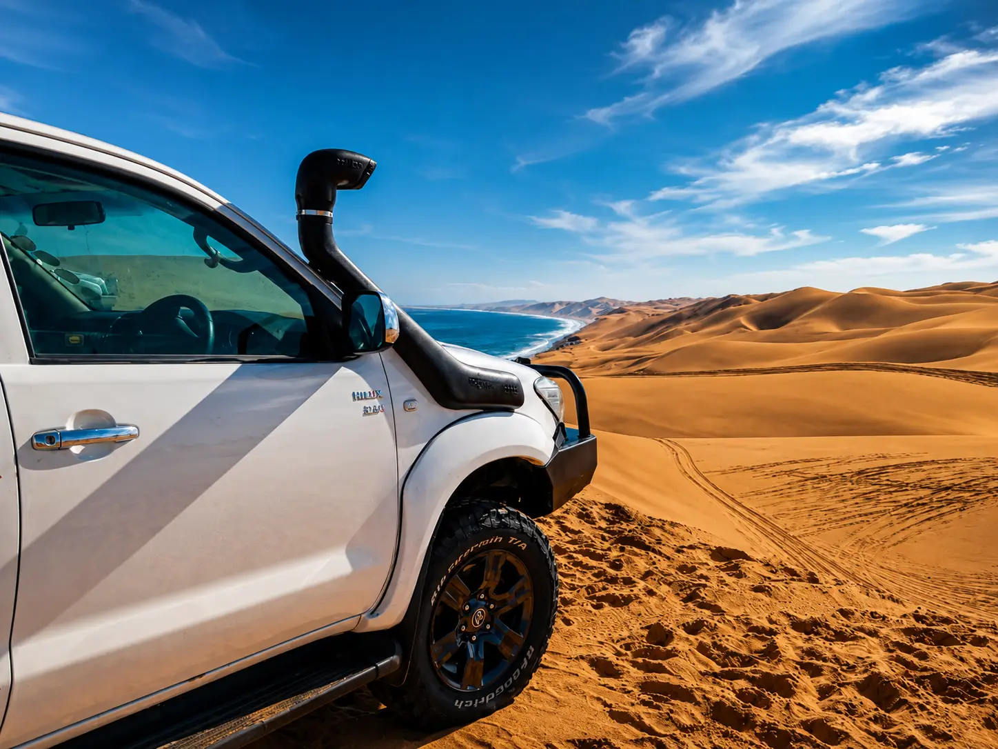 Safari vehicle in the dunes